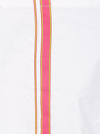 Sethukrishna Boys Pink & White Shirt with Veshti Set