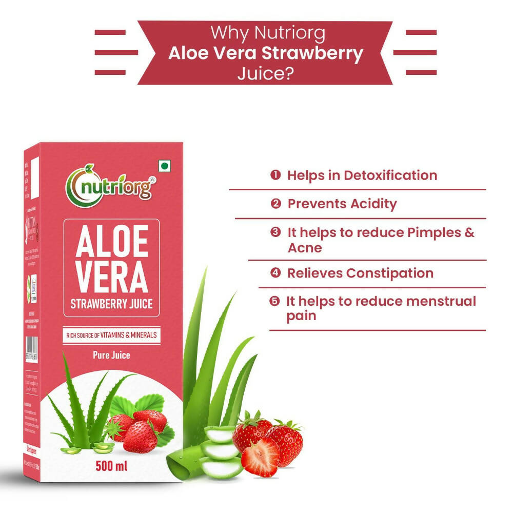 Nutriorg Aloevera Strawberry Juice - Distacart
