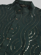 Sojanya Band Collar Sequined Pure Cotton Kurta