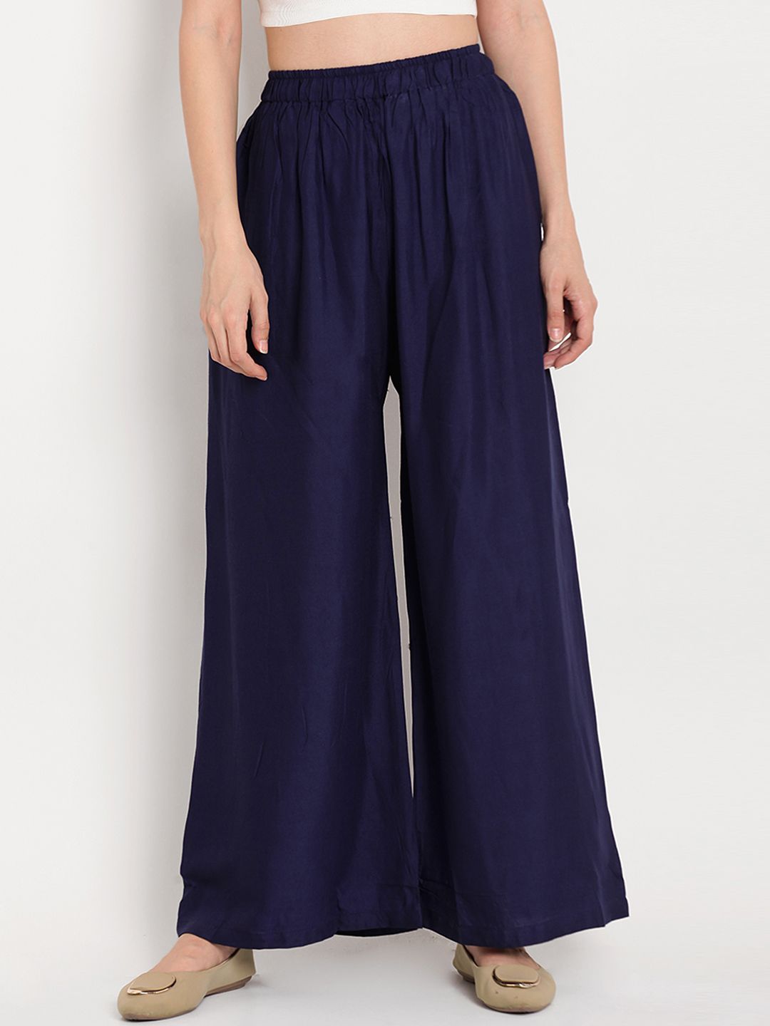 TAG 7 Women Pack of 2 Solid Flared Palazzos