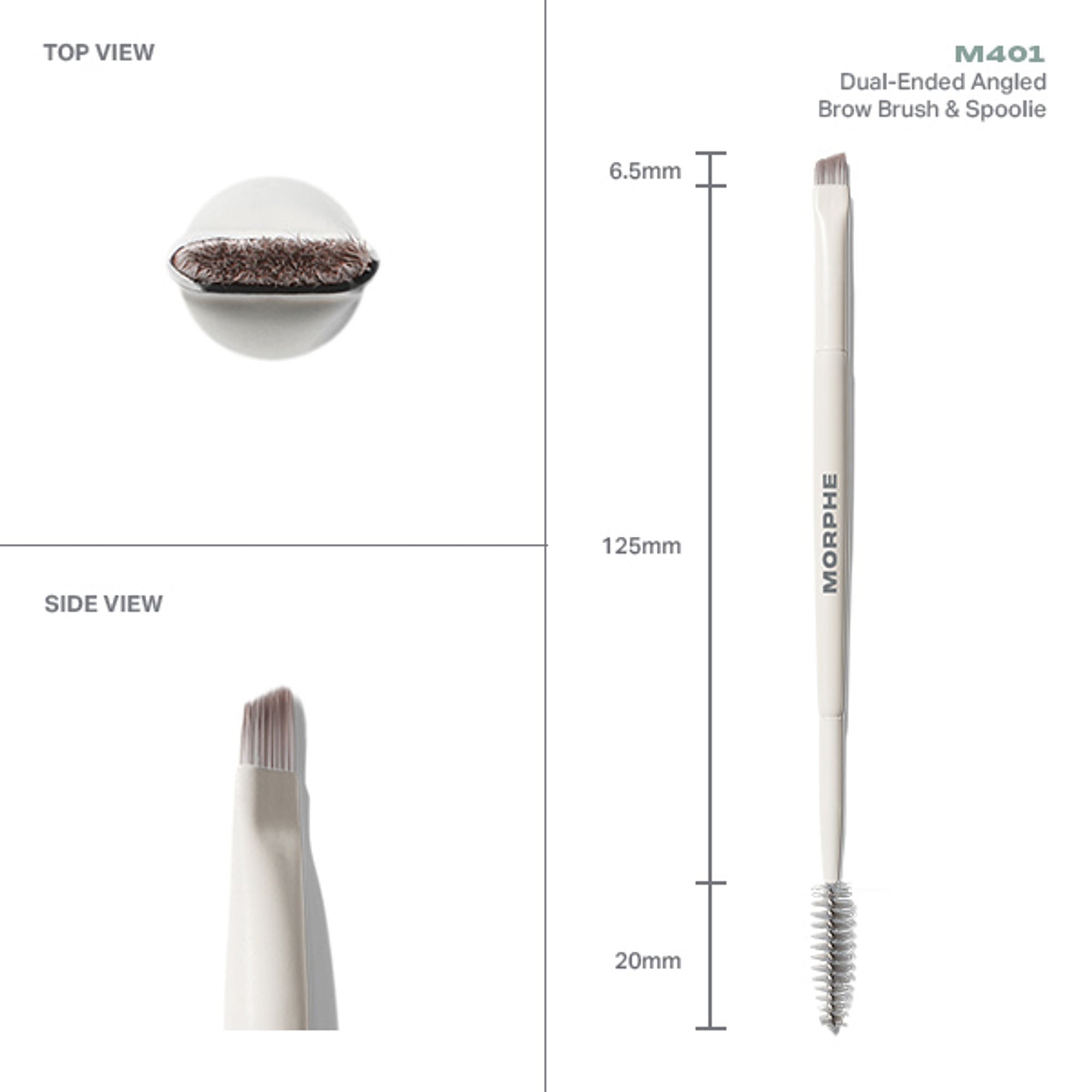 MORPHE M401 Dual Ended Angled Brow Brush & Spoolie - Distacart