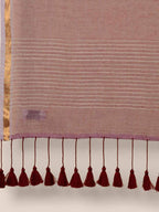 Suta Women Maroon Mul Cotton Saree With Zari Border And Ghicha Pallu - Distacart