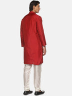 Sethukrishna Men Maroon Angrakha Kurta with Pyjamas - Distacart