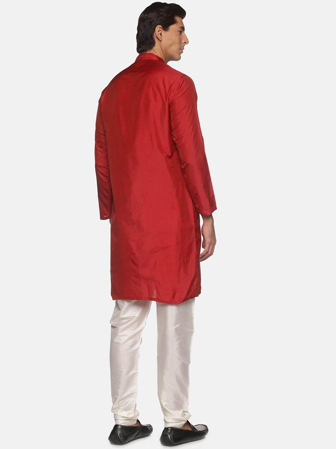 Sethukrishna Men Maroon Angrakha Kurta with Pyjamas - Distacart