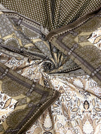 BELLA CASA Brown & Beige Ethnic Motifs Cotton 350 TC King Bedsheet with 2 Pillow Covers
