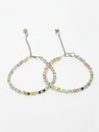 NVR Women Silver Plated Multicolour Artificial Beads Anklet
