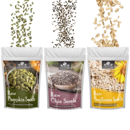 Nature Yard Raw Jumbo Pumpkin/ Chia/ Sunflower Seeds