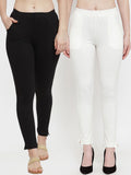 TAG 7 Women Pack Of 2 Solid Ankle-Length Straight-Fit Leggings