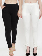 TAG 7 Women Pack Of 2 Solid Ankle-Length Straight-Fit Leggings