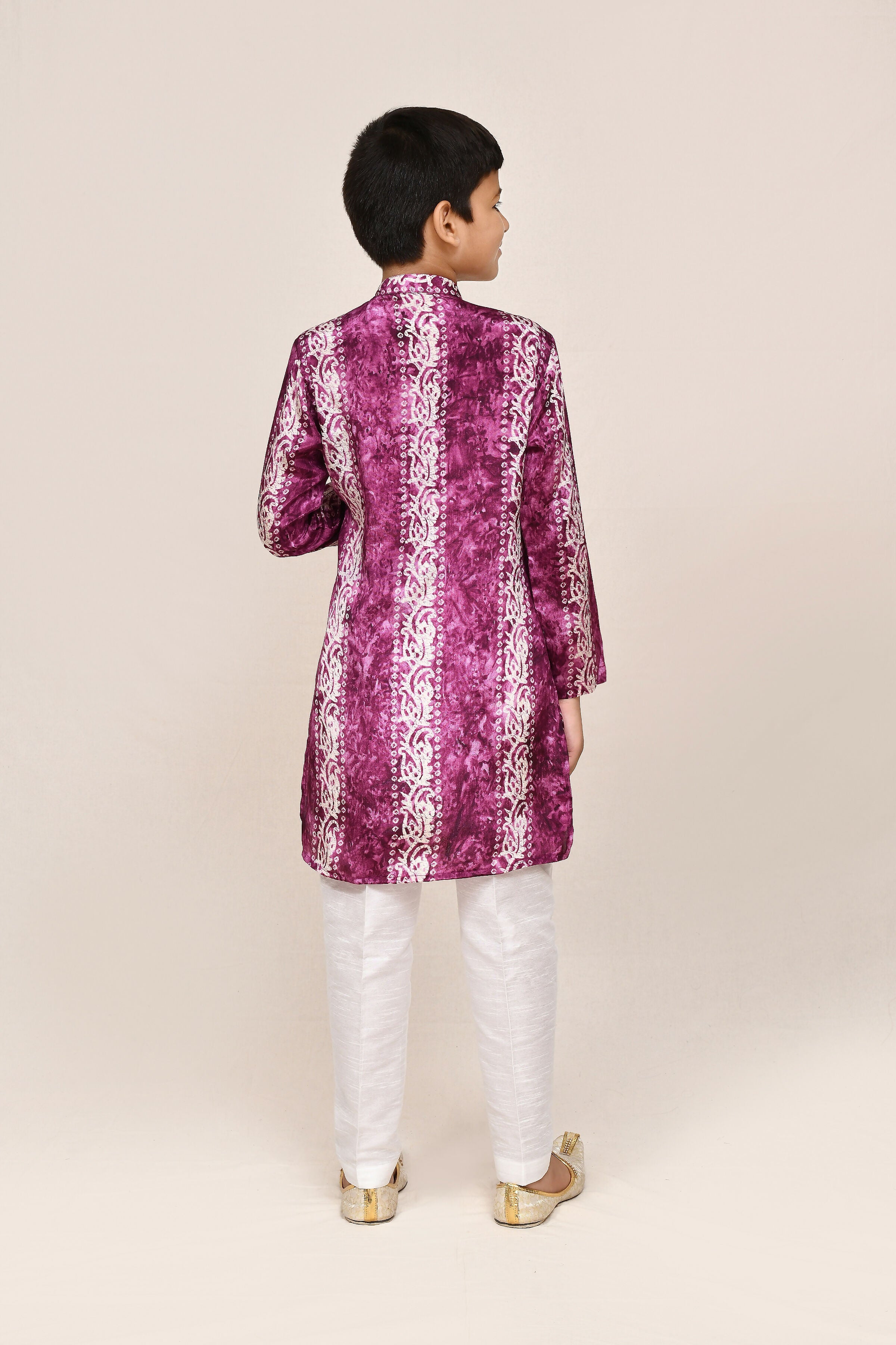 Joban Fashion Silk Purple Kurta With Straight Fit Pant