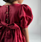 ArthLife Maroon Wreath Partywear Dress