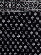 Rajasthan Decor Black & White Ethnic Motifs 144 TC Cotton 1 Queen Bedsheet with 2 Pillow Covers