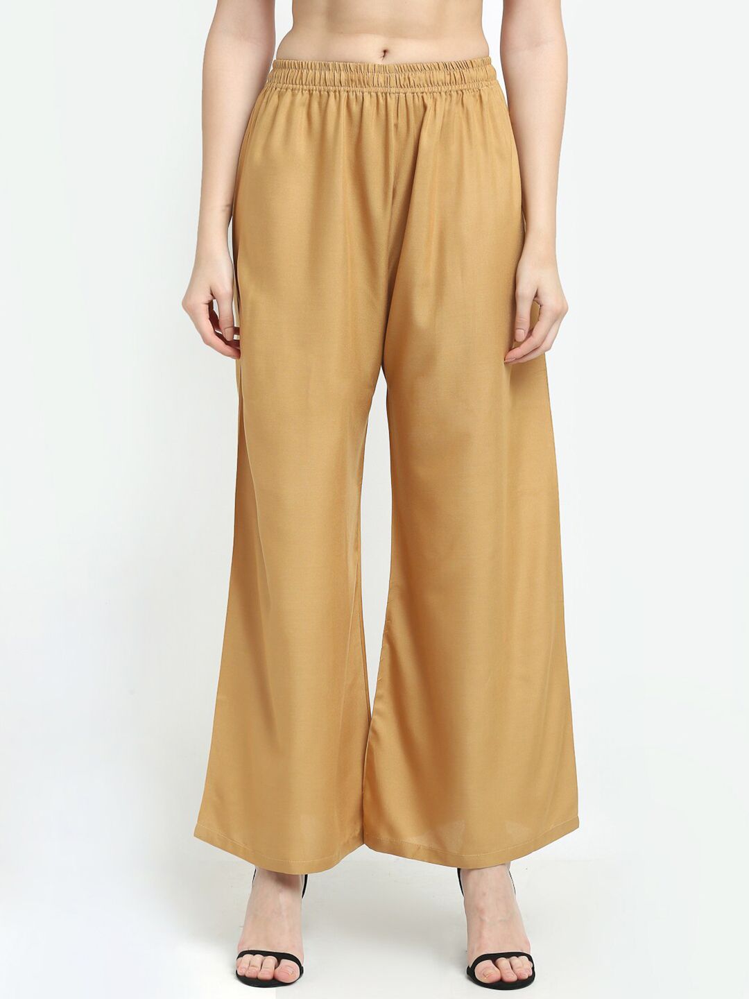 TAG 7 Women Pack of 2 Maroon & Beige Solid Wide-Leg Palazzos