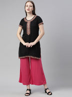 Souchii Women Beautiful Pink Knitted Palazzos - Distacart