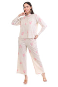 Jaitra Apparels Off White Embroidered Premium Pure Cotton Co-Ord Set For Women - Distacart