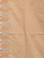 Beige Khadi Cotton Handloom Saree with Temple Border Design - Global Threads