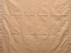 Beige Khadi Cotton Handloom Saree with Temple Border Design - Global Threads
