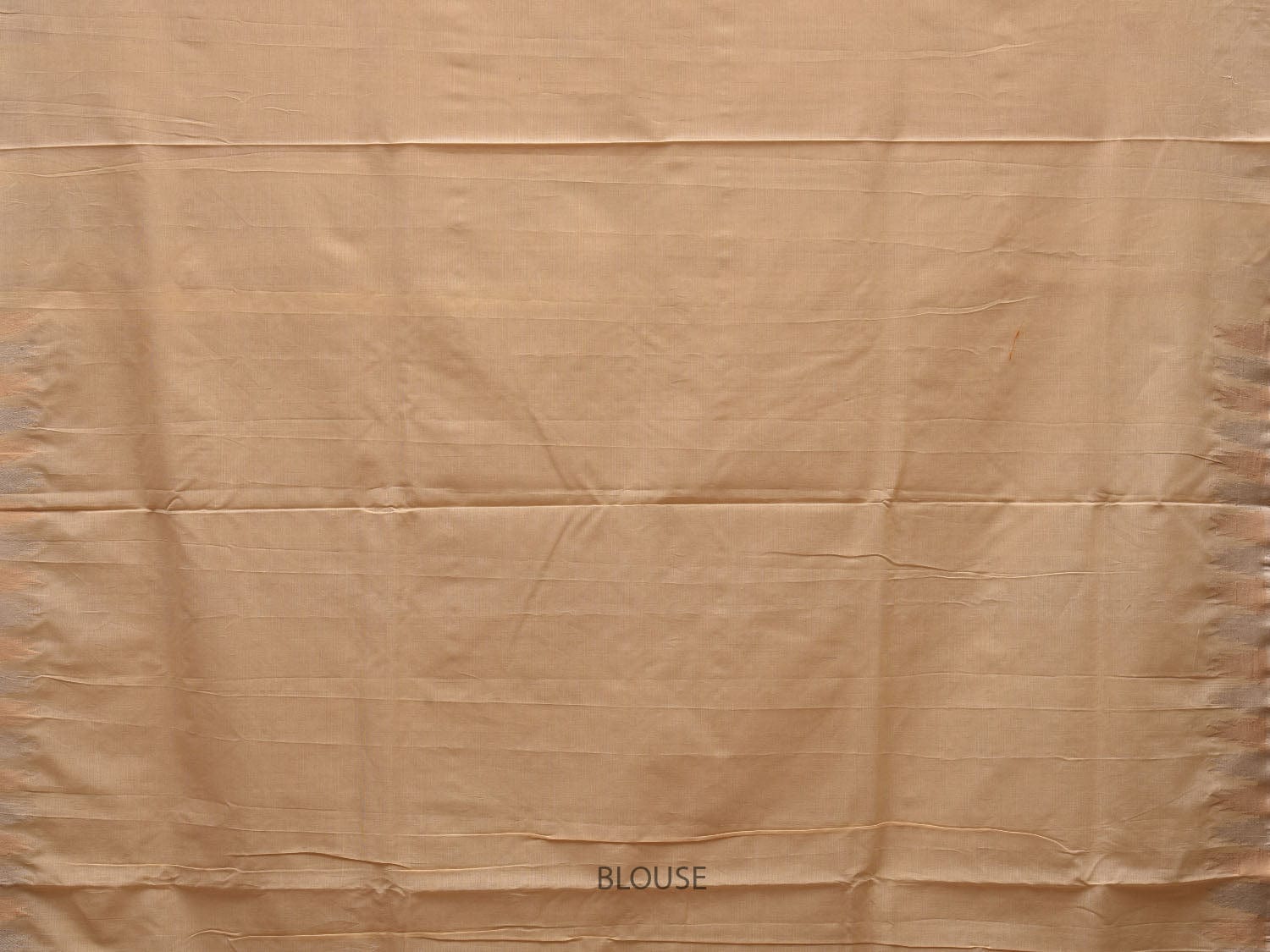 Beige Khadi Cotton Handloom Saree with Temple Border Design - Global Threads