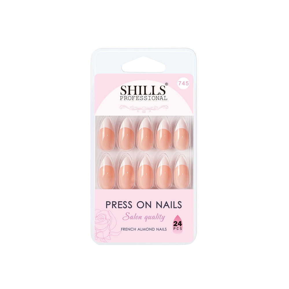 shills professional reusable press on nails french almond spn745
