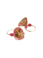 Gold-Plated Alloy Hoop And Jhumki Earrings - The Pari - Distacart