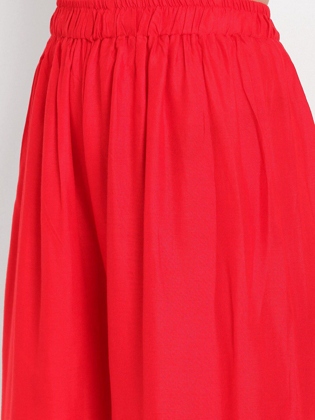 TAG 7 Women Red & Navy Blue Set of 2 Flared Ethnic Palazzos