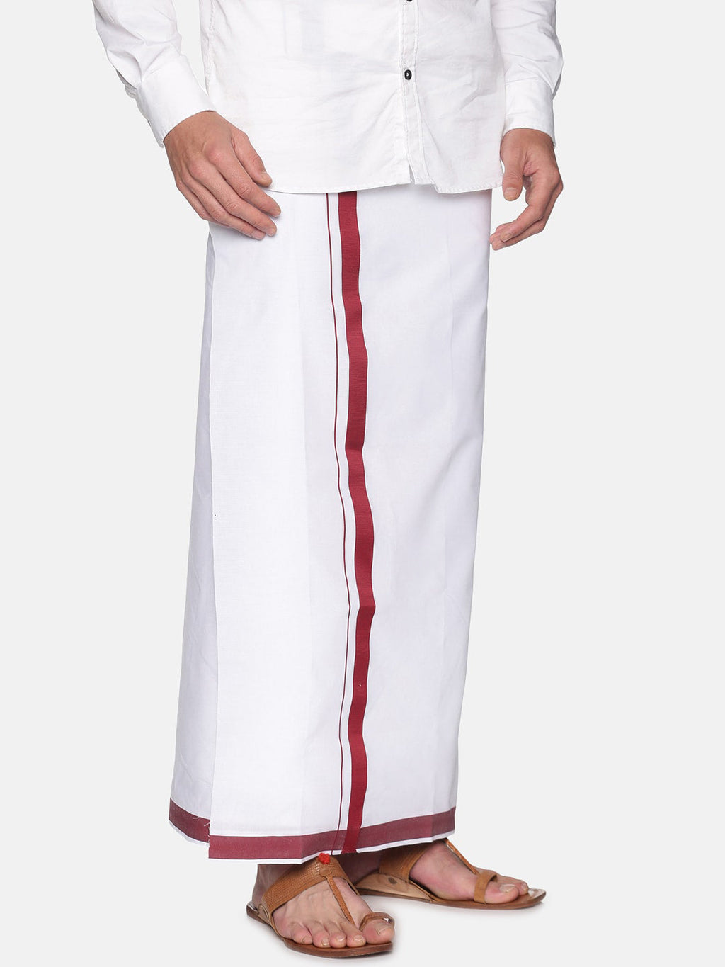 Sethukrishna Men White Solid Dhoti - Distacart