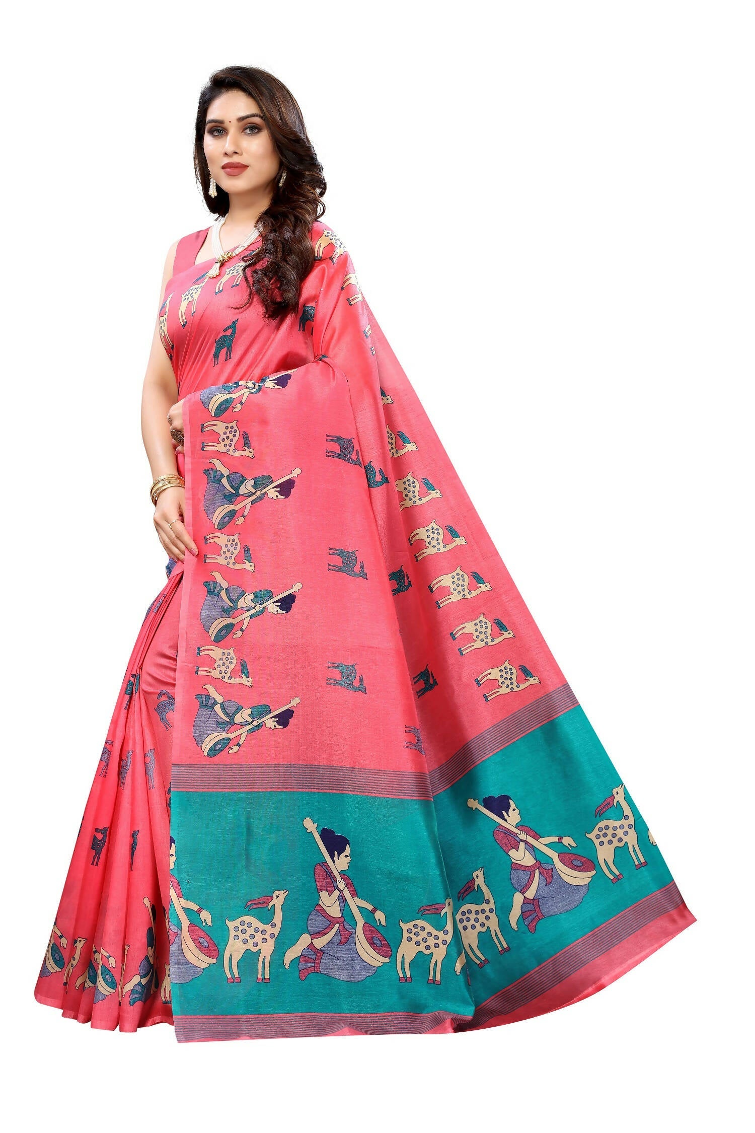 Vamika Pink Kalamkari With Jhalar Khadi Silk Saree - Distacart