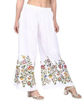 Mominos Fashion White Floral Design Palazzo