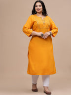 Sztori Women Flared Sleeves Thread Work Kurta