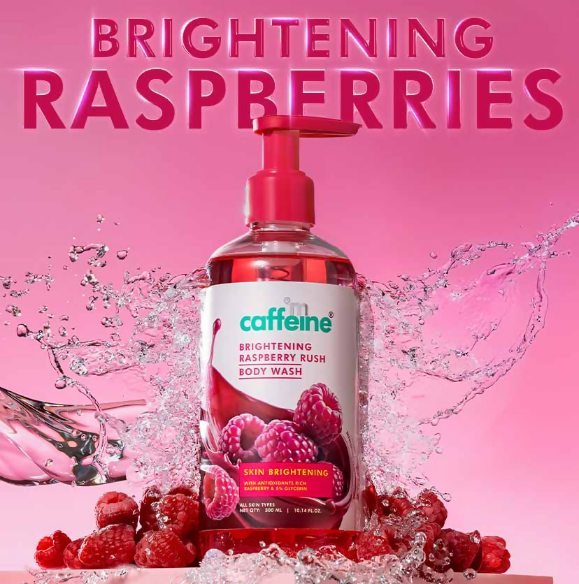 mCaffeine Brightening Raspberry Rush Body Wash & Serum Lotion