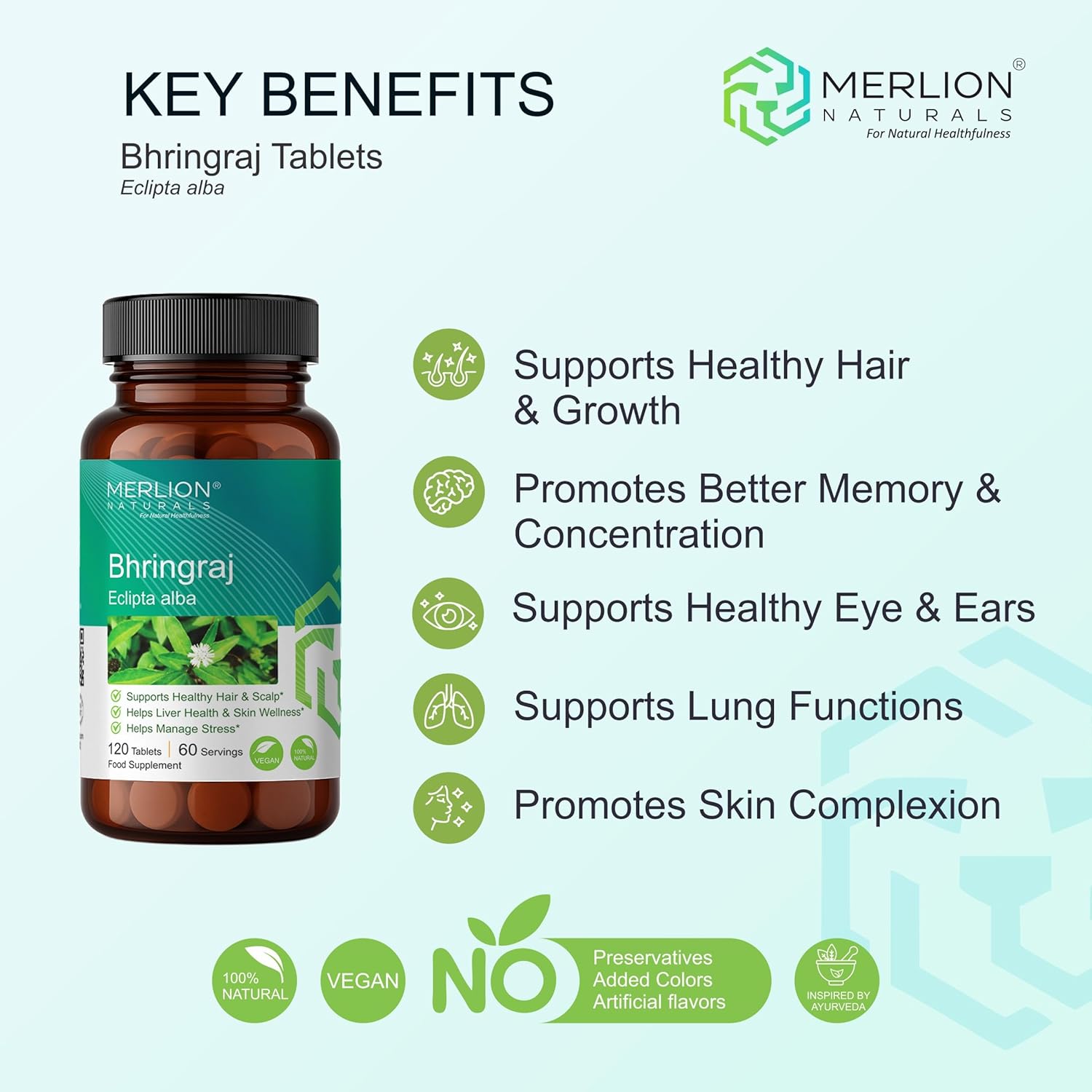 Merlion Naturals Bhringraj 500mg Tablets - Distacart