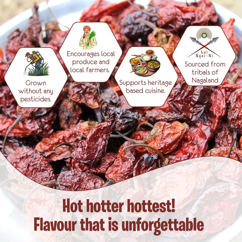 IKAI Natural Bhut Jholokia (King Chilli) - Distacart