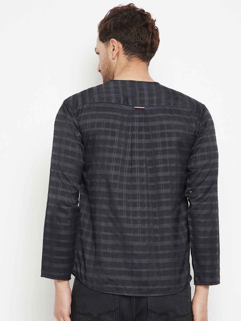 Even Apparels Black Viscose Men's Kurta With Slit Neckline - Distacart