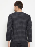 Even Apparels Black Viscose Men's Kurta With Slit Neckline - Distacart