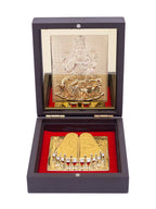 Golden Peacock Brown & 24 Ct Gold Foil Laxmi Ji Pooja Box