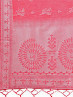 Shree Shyam Fashion Varnika Pink Linen Cotton Saree