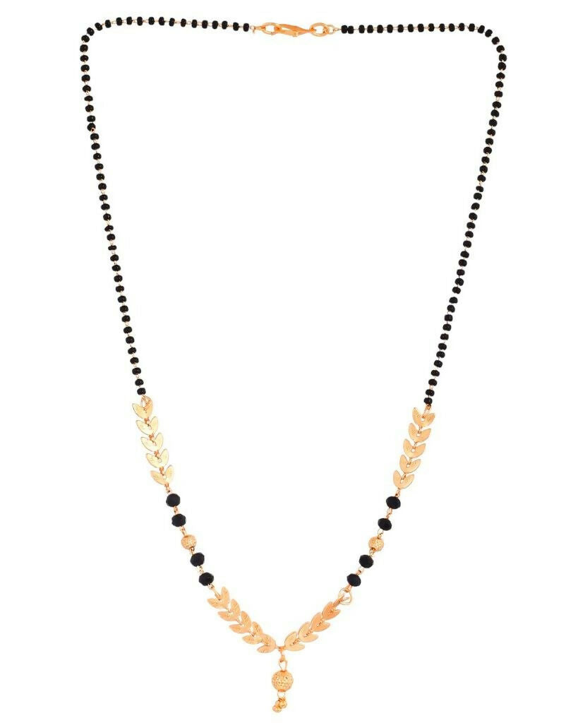 VOJ Gold Plated Leaf Design Beaded Chain Mangalsutra - Distacart