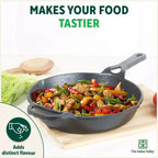 The Indus Valley CASTrong Cast Iron Fry Pan/Skillet, Pre-seasoned, Nonstick, 100% Pure, Toxin-free, Induction,Spatula, 25.4cm, 1.7L, 2.3kg