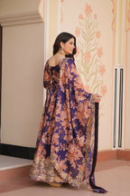 Joban Fashion Purple Silk Sequence Embroidery Work Kurta Set - Distacart