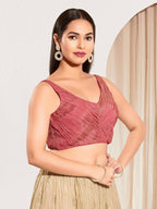 Joban Fashion Onion Pink Tissue Padded Blouse With Sweetheart Neck Sleeveless - Distacart