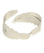 Brass Alloy Siver Plated Leaf Shape Cuff Bangle - The Pari - Distacart
