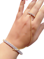Gold-Plated Alloy American Diamond Hand Harness Bracelet - The Pari - Distacart