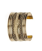Brass Alloy Classic Engraved Gold Cuff Bangle - The Pari - Distacart