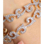 Gold-Plated Alloy Intricate Work American Diamond Bangle Set - The Pari - Distacart