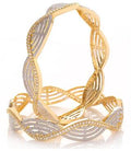 Gold-Plated Alloy Spiral Design American Diamond Bangles - The Pari - Distacart