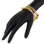 Gold-Plated Alloy Multicolor Gold Plated Bangle Set - The Pari - Distacart