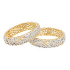 Gold-Plated Alloy Delicate Work Ad Designer Bangle Set - The Pari - Distacart