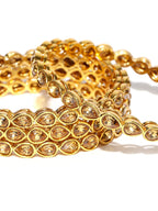 Gold-Plated Alloy Golden Colour Kundan Bangle - The Pari - Distacart