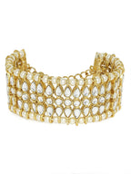 Gold-Plated Alloy Kundan Studded Bracelet - The Pari - Distacart