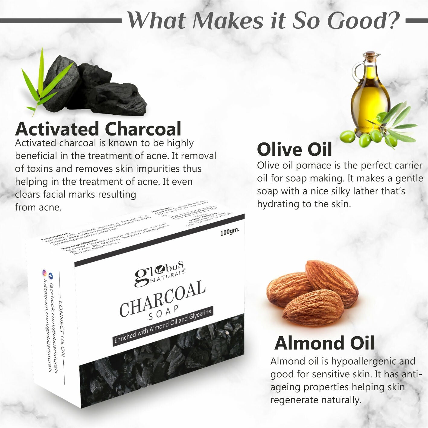 Globus Naturals Charcoal Soap